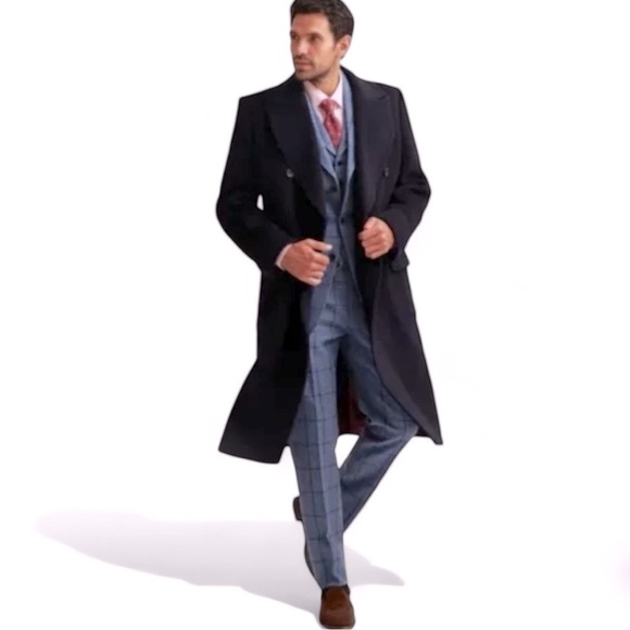 WOOL & CASHMERE Longline Black Double-breasted Top Coat Lined Black Size 36R EUC - Picture 14 of 16